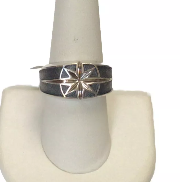 DAVID YURMAN Men’s Sterling Silver Small North Star Ring $395 NWT Size 9