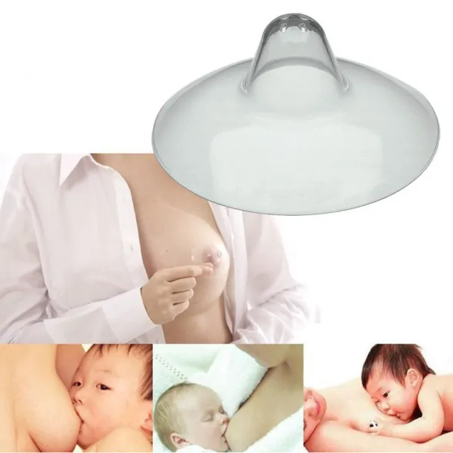 2 x Silicone Nipple Shields Protectors Shield Breast Feeding for Baby WLB.q ^