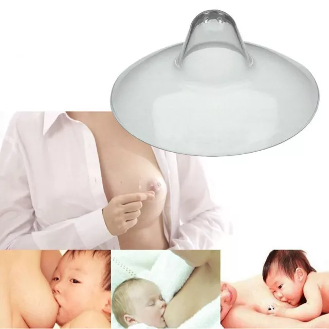 2 x Silicone Nipple Shields Protectors Shield Breast Feeding for Baby WL.vio