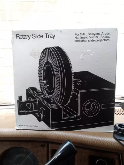 PHOTOCO Rotary Projector Slide Tray 100 2x2 Slides For GAF Sawyers Argus Hanimex