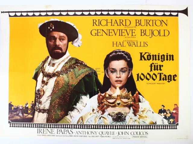 Original Filmposter Filmplakat A1 Königin für 1000 Tage Richard Burton Hal Wall