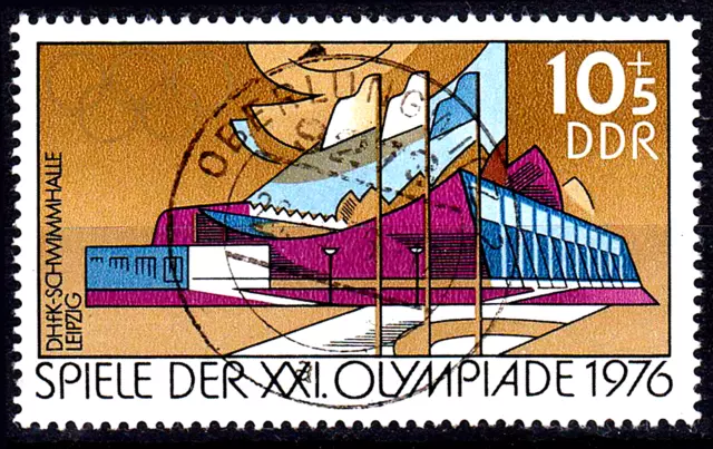 Deutschland DDR gestempelt perfekt in Oberlungwitz Vollstempel Olympia 1976/5924