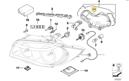 Original BMW 1 Serie E81 E82 E87 E88 Rechts Xenon Scheinwerfer Cover 63127171570