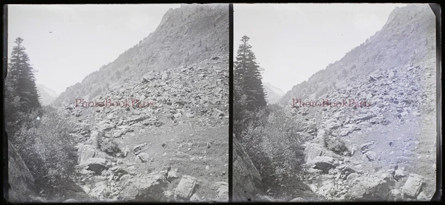 France Montagne c1940 Photo NEGATIVE Plaque de verre Stereo Vintage V21T9n7