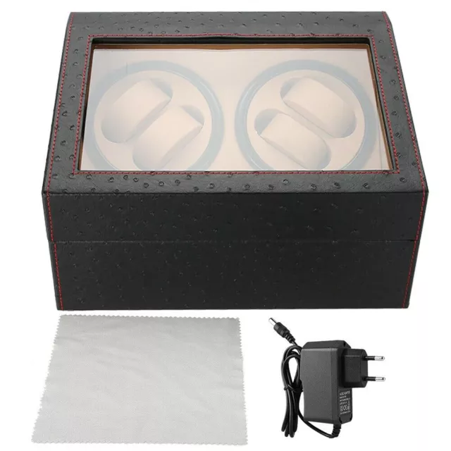 4+6 Uhren Automatisch Uhrenbeweger Watchwinder Box Uhrenbox Uhrenkasten LederNEU 3