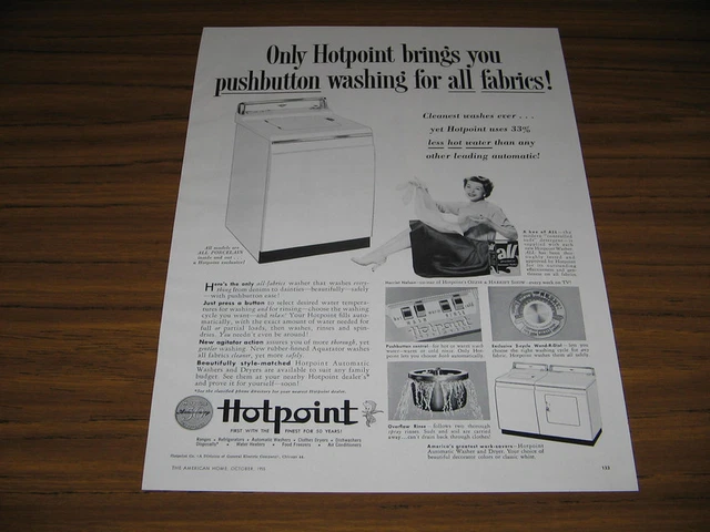 1955 Vintage Ad Hotpoint Automatic Dryers TV Actress Harriet Nelson