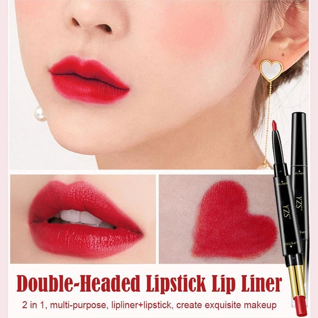 DOUBLEHEADED LIPSTICK LIP Liner Non Discoloring Lip Pen Matte Makeup