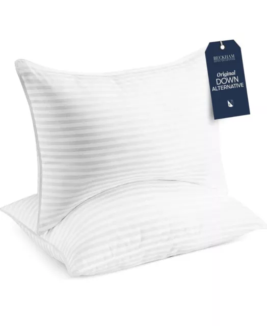 Bed Pillows Beckham Hotel Collection King Size Set of 2 Down Alternative Bedding