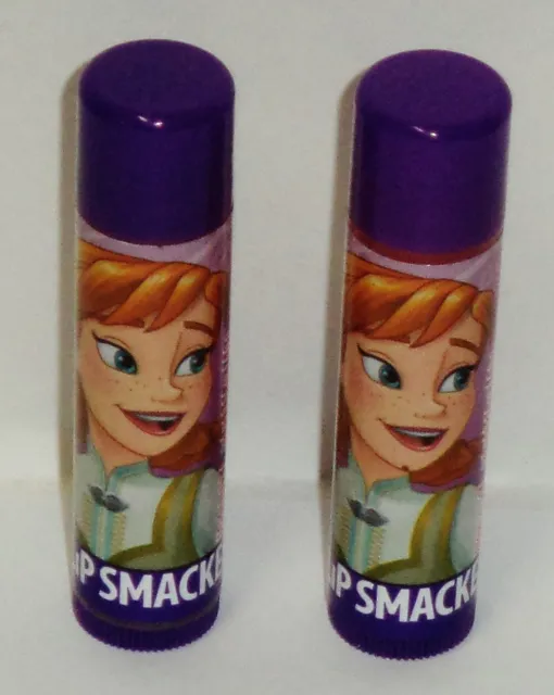 2 Disney Frozen ANNA Lip Smackers Lip Balms CHILLED CRANBERRY GRAPE .14oz Each