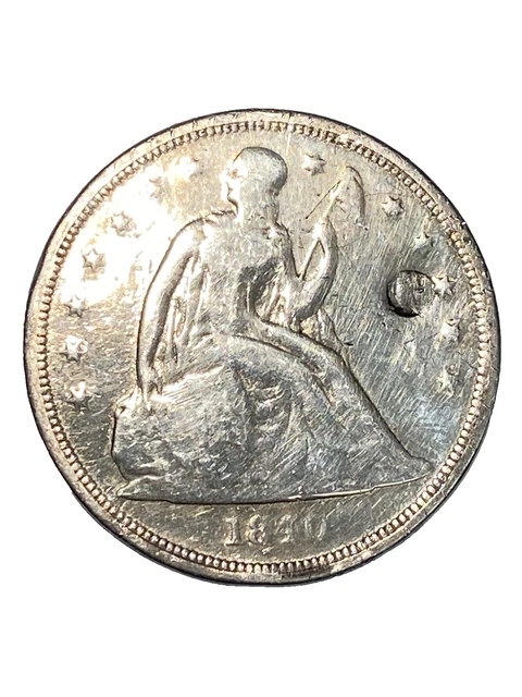 1840-P $1 Trade Silver Dollar Holed