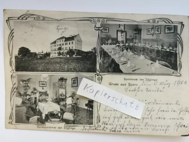 AK Sparz Gruss aus bei Traunstein heute Maria Ward Mädchenrealschule 13.03.1904