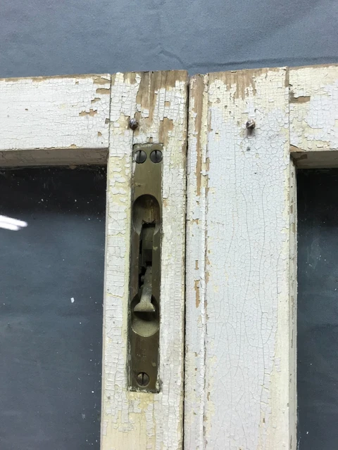 Pair Shabby Antique 20x48 Chic 12 Lite Casement Windows White VTG Old 1440-22B 2