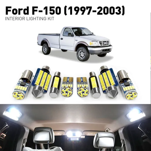 LED Interior Lights Blubs Kit White Upgrade For FORD F-150 1997-2003 14PCS