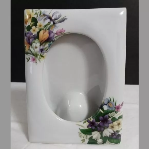 Vintage Liette Picture Frame Porcelain Floral White