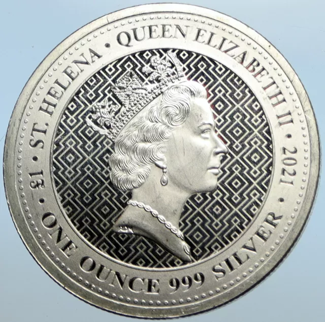 2021 SAINT HELENA United Kingdom ELIZABETH II Silver Pound Coin VICTORY i100687