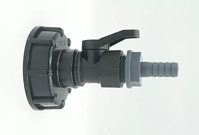 IBC Adapter (S60X6) to PP On/Off Ball Valve & Barbed Hose Tail