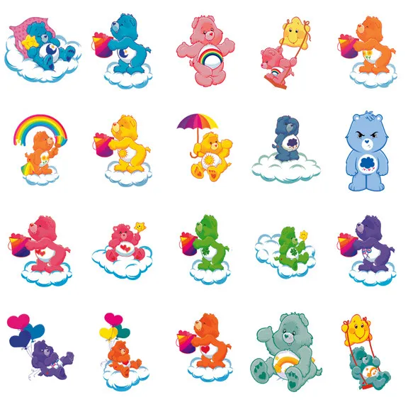 Care Bear characters, iron on T shirt transfer. Choose image and size