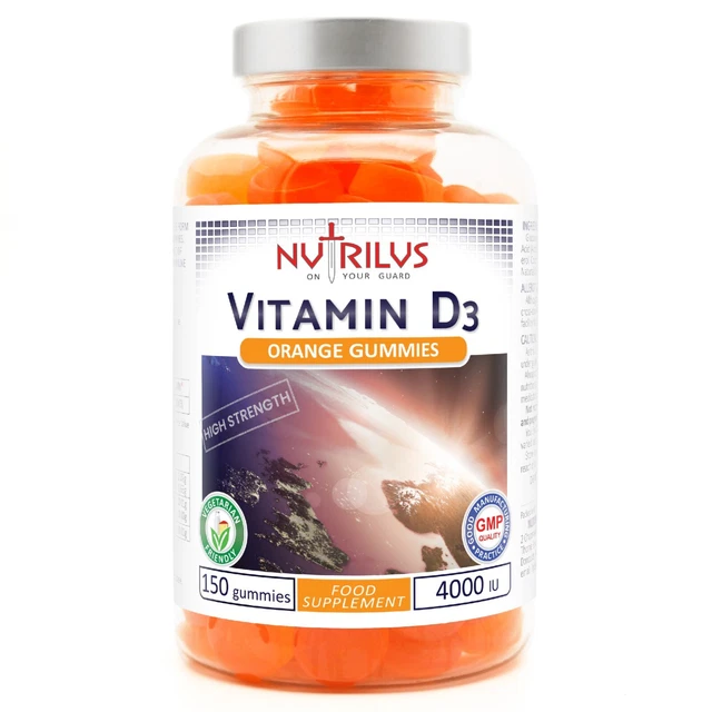 VITAMIN D3 150 Gummies 4000 IU Large Pack Natural Flavour Muscles