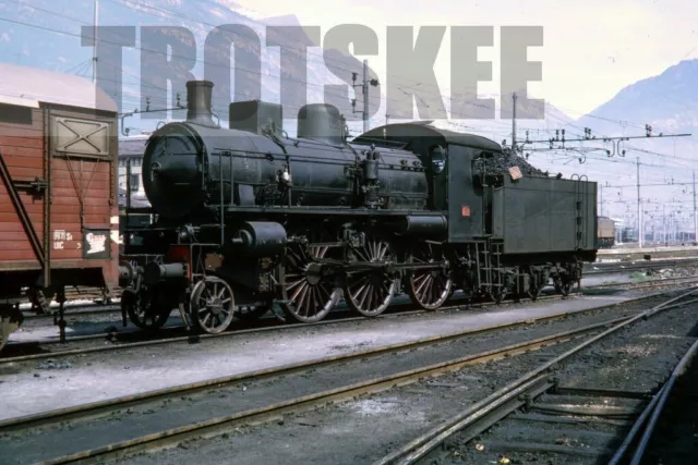 35mm Slide FS Italy Railways Steam Loco 640 073 Domodossola 1972 Orig Italian SC