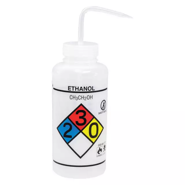 SP SCIENCEWARE F11832-0019 Wash Bottle,Std 32 oz,Ethanol,White,PK2