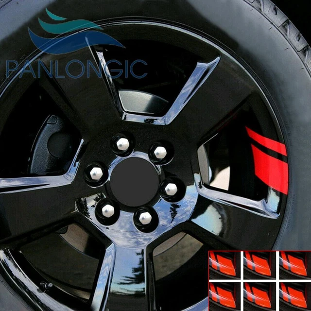 6x Reflective Car Wheel Rim Vinyl Decal Sticker Car Red Accessories For 16"-21"