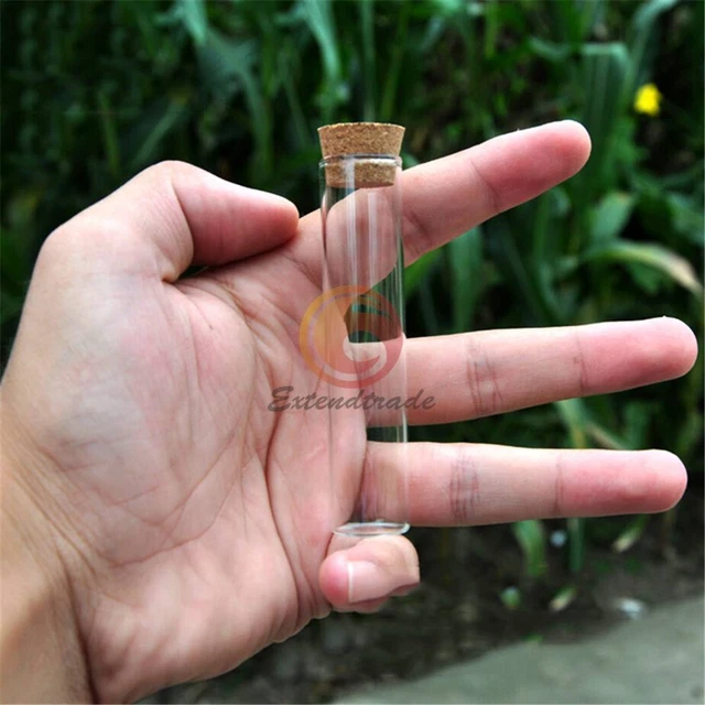 5x Flat Bottom Multiple Lab Glass Test Tube With Wood Stopper Thermostability