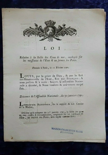 LOI RELATIVE SOLDE Des Gens De Mer Vaisseaux De L tat Document 