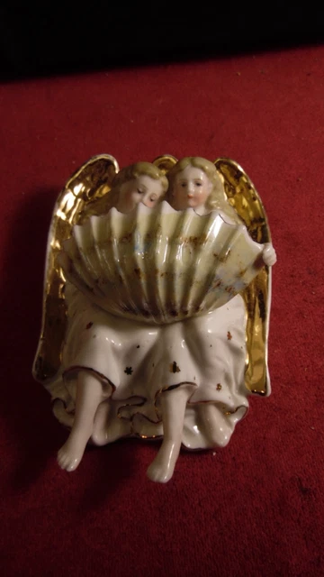 BENITIER BAROQUE VIEUX paris,19ème,porcelaine dorée,marquages à l