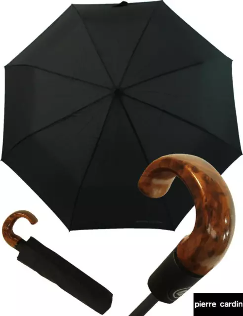 Pierre Cardin Herrenschirm Taschenschirm Regenschirm Automatik - RHG Holzoptik