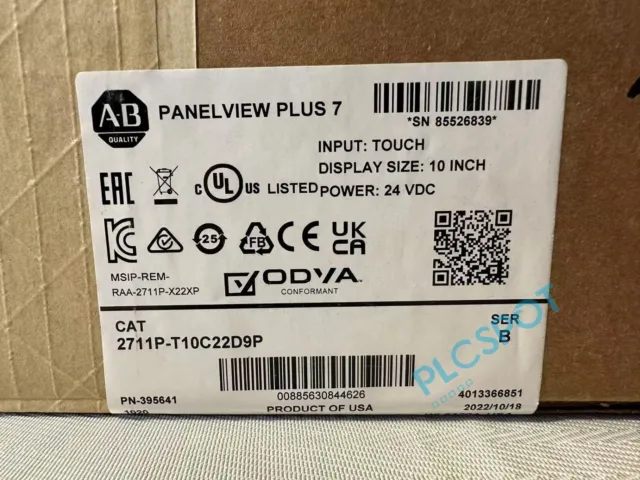 2711P-T10C22D9P 2022 PanelView Plus 7 Graphic Terminal Factory Sealed SER B New