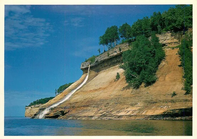 Postcard Pictured Rocks National Lakeshore Park - Bridalveil Falls, Michigan