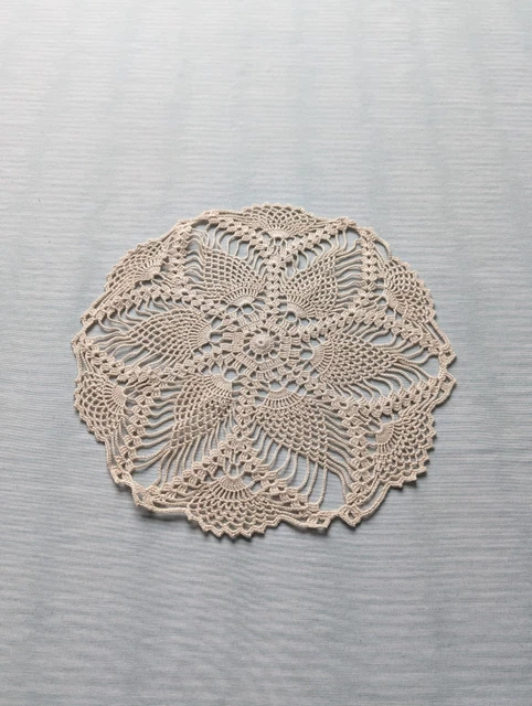 Napperons Au Crochet – Fait Main – Coton écru – Ronds 14 Cm – Lot De 6