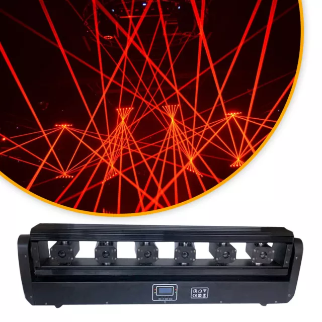 NEW 6 Eyes Fully Red Stage Moving Head Bar Laser Light Spider DMX Beam DJ Disco
