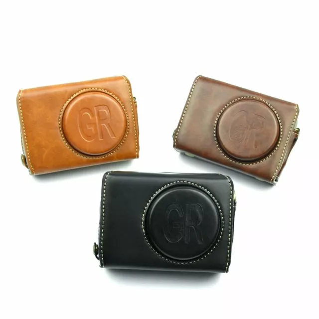 Luxury PU Leather Video Camera Case Bag Cover For Ricoh GR2 GRII With Strap