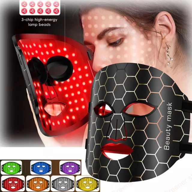 Red Light Therapy For Face 7 Colors Led Face Mask Facial Skin Care Home Travel