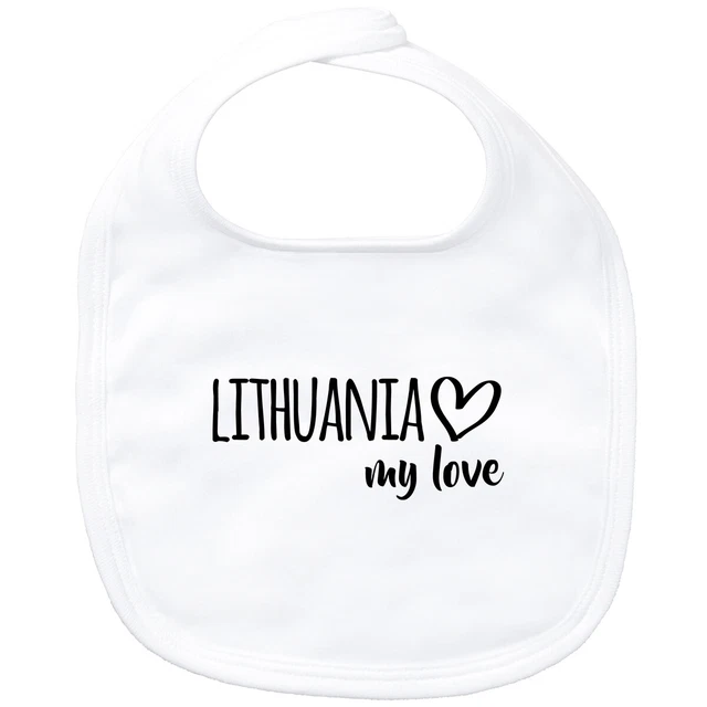Bavaglino bambino Lituania my love idea regalo souvenir compleanno Natale Ha