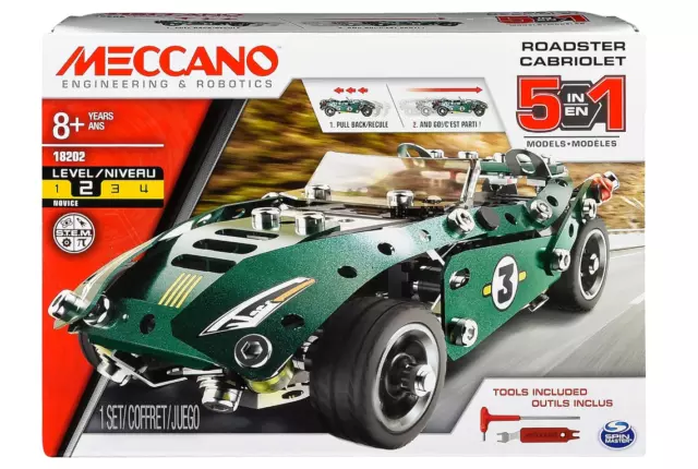 174pc Meccano Roadster 5 in 1 Model Building Kit Education Construction Kids Toy