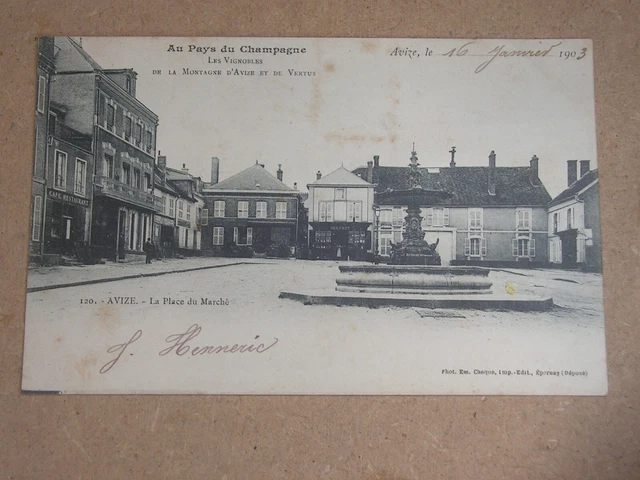 CPA - AVIZE - La place du marché