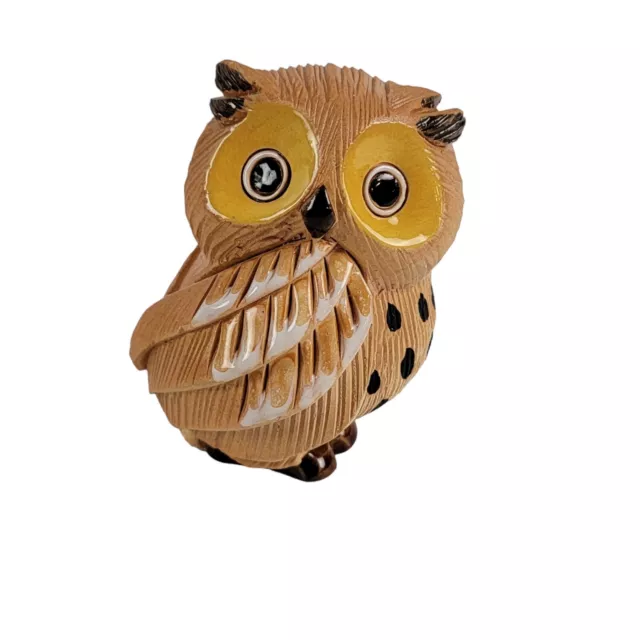 Artesania Rinconada Spotted Owl Figurine 3" Signed Uruguay Artesania Rinconada Spotted Owl Figurine 3" Signed Uruguay