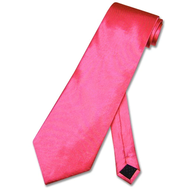 Covona NeckTie Solid Hot PINK FUCHSIA Color Mens Fuschia Neck Tie