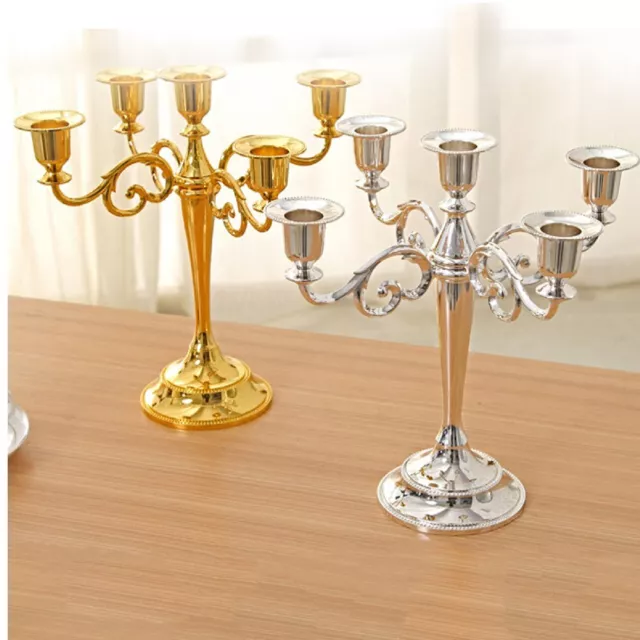 3/5 Arm Large Metal Candle Holder Wedding Table Decor Centrepiece Candleabra