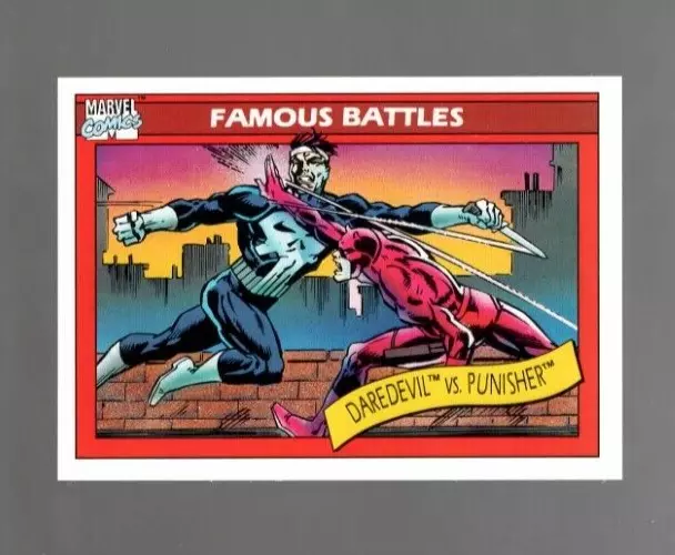 1990 Impel Marvel Universe #110 FAMOUS BATTLES DAREDEVIL PUNISHER pack fresh! Mt