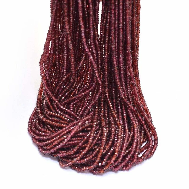 Naturel AAA Rouge Grenat Gemme Rondelle Facettes 2mm-3mm Perles 13 " 2 Brin