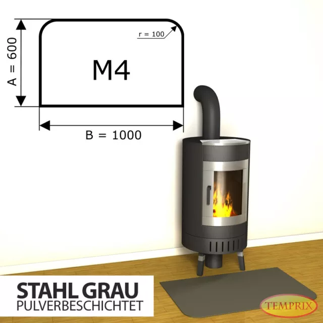 Camino Piastra Inferiore Parascintille Acciaio Grigio Forno Teglia da -M4