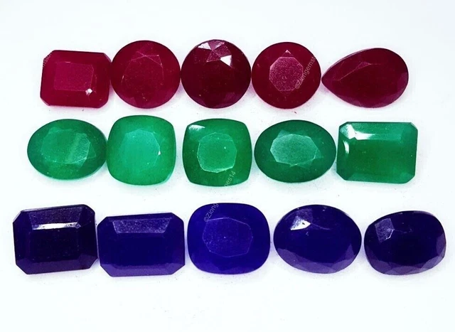 Véritable Certifié Émeraude Gemme Mélange Forme à Facettes 15 Pièces Lot 137.47