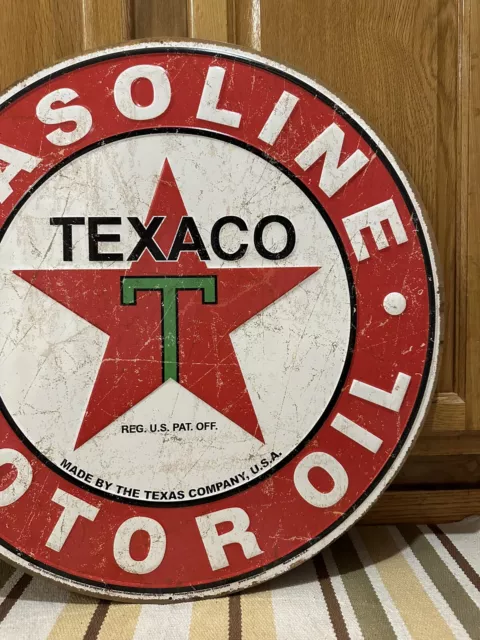 Texaco Gasoline Motor Oil Metal Gas Oil Pump Fire Chief Vintage Style Wall Decor 3