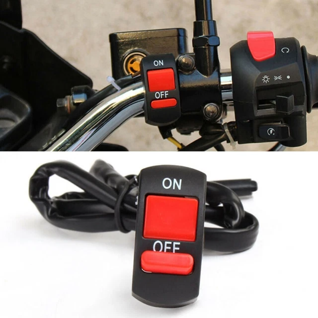 Interrupteur De Phare De Guidon Moto Étanche 25mm - Bouton-poussoir Manuel/Auto - Noir Acier Inox - Yctze