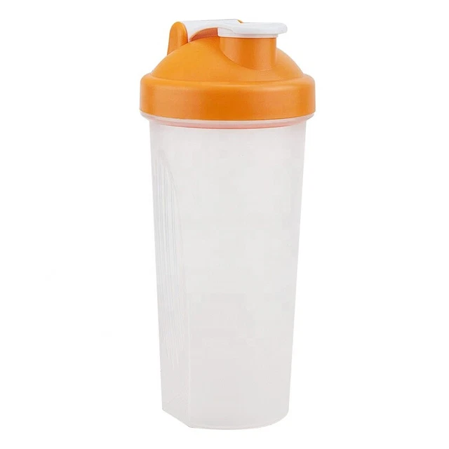 Botella de agua de plástico libre de BPA, batidora de gimnasio botella agitadora a prueba de fugas