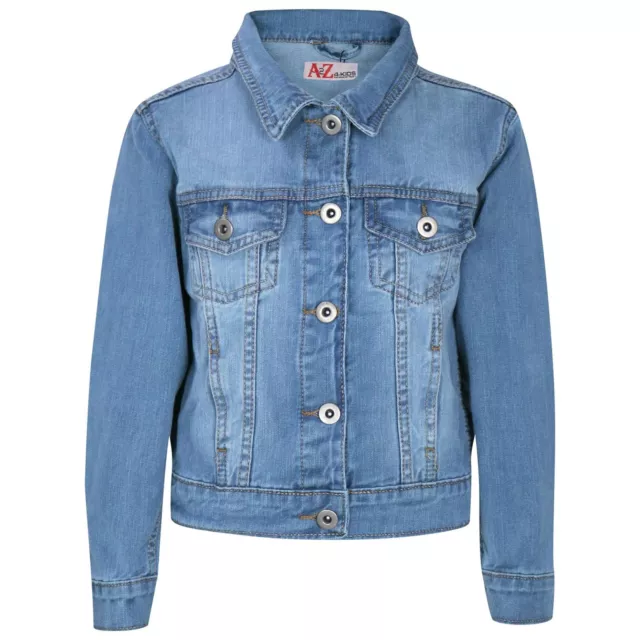 Kids Girls Light Blue Designer Denim Jackets Jeans Jacket Stylish Fashion Coats