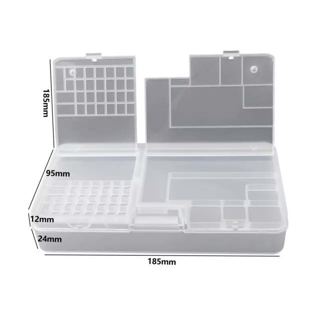 18,5*9,5*3,7 cm 3 piezas caja de almacenamiento fácil de verificar organizador de casos